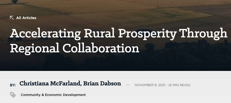 Accelerating Rural Prosperity Through Regional Collaboration